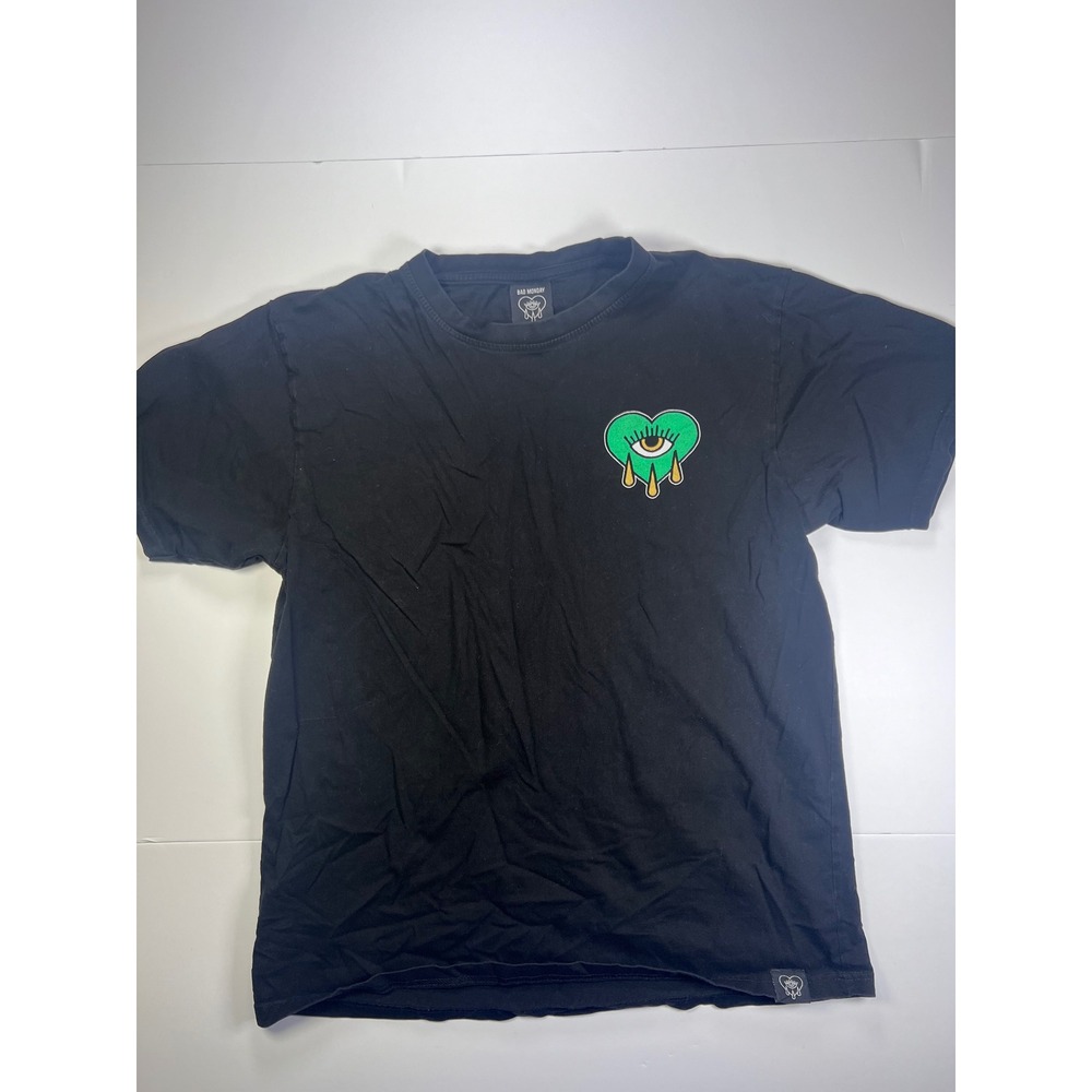 Bad Monday Graphic T-Shirt Mens Large Black Cobra Skull Heart Eye Tattoo Art